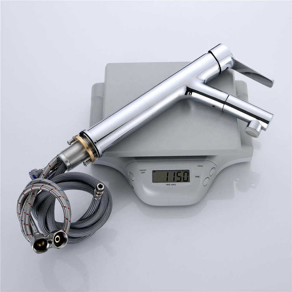 Luxury Pull Out hot water chrome brass bathroom basin faucets