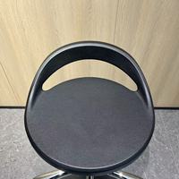 Tabouret de bar classique en PU noir avec support lombaire, chaises de bar de travail esthétiques pour club, magasin, bureau, salle d'exposition, salle d'attente, boutique
