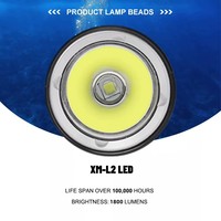Lampe frontale professionnelle pour plongée sous-marine, étanche IP68, LED L2, 1000 lumens, rechargeable, lampe torche pour plongeur