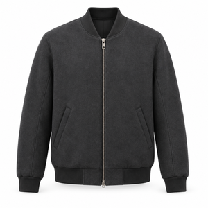 Chaqueta Bomber Personalizada con Logotipo para Hombre, Cuello Alto, Cierre Completo, Ropa Casual de Calle, Marca Privada, Venta al Por Mayor, OEM, ODM - Product Image 1