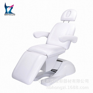 Fauteuil de beauté HONGZI en cuir PU blanc, inclinable et réglable, table de massage pour salon et tatouage - Product Image 2