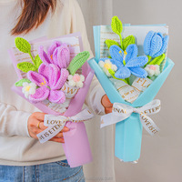 Bouquet de fleurs de lys au crochet, fleurs artificielles en fil tricoté faites à la main, cadeau pour la fête des mères, cadeau pour maman, anniversaire, décoration de la maison