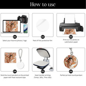 Porte-clés personnalisable en alliage de zinc, pendentif rond vierge pour sublimation, imprimable double face, breloque photo pour clés et décoration de sacs - Product Image 6