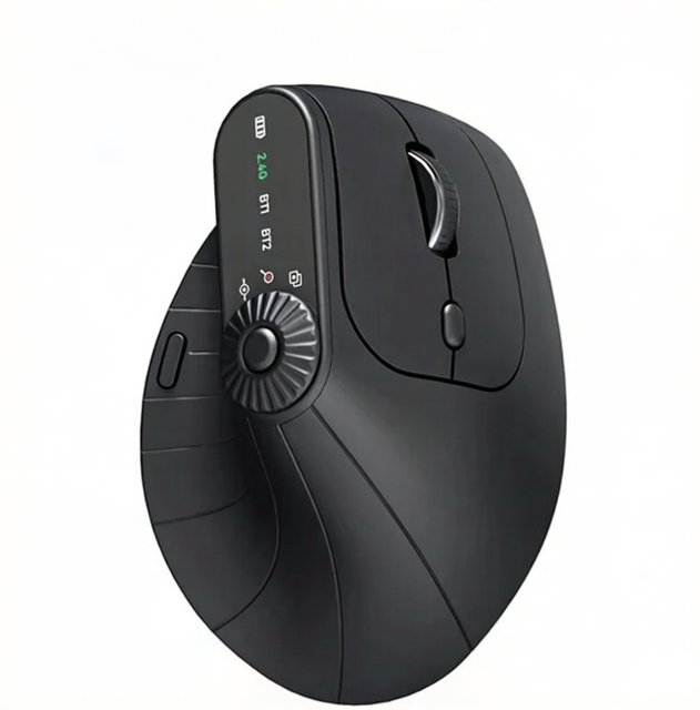 Ergonomic 2.4GHz Wireless BT RGB Mouse Dual Mode Laptop Desktop Office Silent Wireless Vertical Gaming Mouse