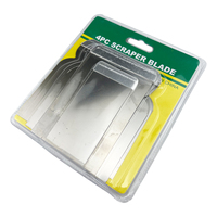 Lot de 4 lames de grattoir en acier inoxydable pour éliminer la colle, la peinture et les résidus sur le verre, le sol et les autocollants – Outil manuel et accessoires