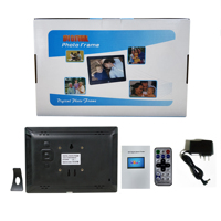 Marco de Fotos Inteligente Personalizado de Fábrica de 10.1 Pulgadas 1280*800 IPS HD ABS con Tarjeta SD y Reloj para Regalo Familiar