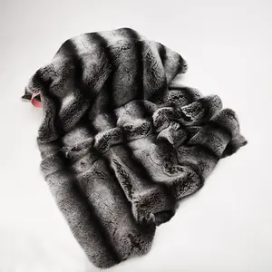 Soft dyed chinchila color chinese rex rabbit fur plate for garment