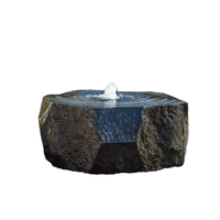 Fontaine d'eau de jardin extérieure ronde moderne, taille personnalisée, pierre naturelle de haute qualité, mur et résine, vente en gros pour les hôtels
