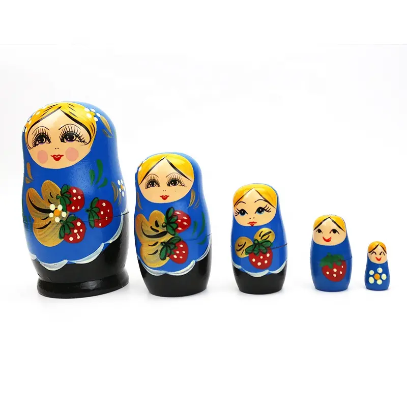 Poupées nd'intérieur non peintes à la main, cm, figurine russe, fraise, dessin classique, décoration de maison, jouets peints à la main