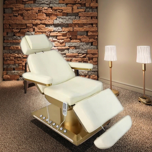 Table de massage électrique moderne pour spa et esthétique, avec revêtement en cuir synthétique, design portable, 3 moteurs - Product Image 1