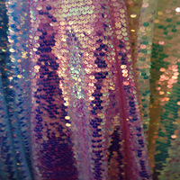 Offre Spéciale 5mm paillettes tissu chaud Orange couleur broderie tissu scintillant paillettes dégradé paillettes tissu pour robe de soirée