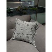 Coussin de canapé et housse de coussin brodée en jacquard à carreaux européen en coton et lin de haute qualité