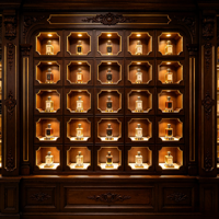 Armoire de collection de parfums, vitrine pour 36 flacons de parfum, armoire de rangement de parfums antique