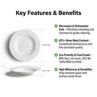 Assiettes à pâtes en porcelaine fine, assiette creuse en céramique pour mariage, assiette à spaghetti blanche de 20 cm