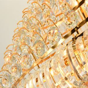 โคมระย้าคริสตัลหรูหราสไตล์ยุโรปโคมไฟระย้าคริสตัล LED สีทองรูปวิลล่าห้องนั่งเล่นของโรงแรม - Product Image 2