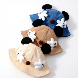 Chapeau de pêcheur pour bébé, printemps et automne, pour garçons et filles, mignon, chaud, respirant, coupe-vent, pare-soleil, <span class=keywords><strong>en</strong></span> <span class=keywords><strong>coton</strong></span> et polyester, à motif de dessin animé - Product Image 4