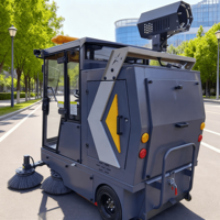 Nouvelle machine de nettoyage de voirie électrique 48V, balayeuse industrielle autoportée haute pression pour extérieur, type auto-déchargeant 2200mm