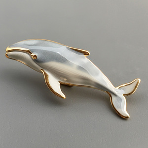 Broche Dauphin en Alliage de Zinc Plaqué Or, Forme Animale, Épingle Tendance, Bijou Unisexe, Cadeau - Product Image 4