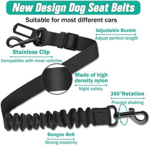 Cheaper & High Quality Nylon Adjustable Retractable Safety <b>Dog</b> Seat Belt Elastic <b>Dog</b> Car Harness Leash - Product Image 2