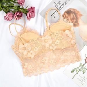 Reggiseno Sexy traspirante da donna in pizzo Bralette Sexy Lingerie <span class=keywords><strong>senza</strong></span> fili reggiseno floreale imbottito <span class=keywords><strong>senza</strong></span> cuciture - Product Image 3