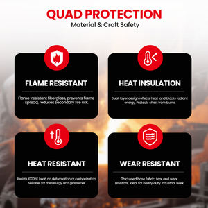 Tablier de soudage ignifuge, résistant aux hautes températures, aluminisé/silicone, écologique, anti-éclaboussures, anti-huile - Product Image 5