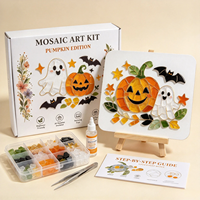 Kit de mosaïque en cristal DIY, ensemble d'art en verre marin, kit de peinture mosaïque avec chevalet, décoration d'intérieur, kit d'art fait main, cadeau