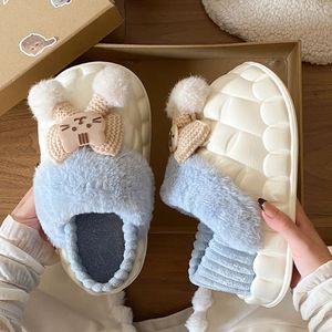 Evergreen Open Toe Half-<b>Slipper</b> for Women's Autumn/Winter <b>Thick</b>-<b>Soled</b> Double-Layer Wool Cotton Anti-Slippery <b>Slippers</b> - Product Image 3