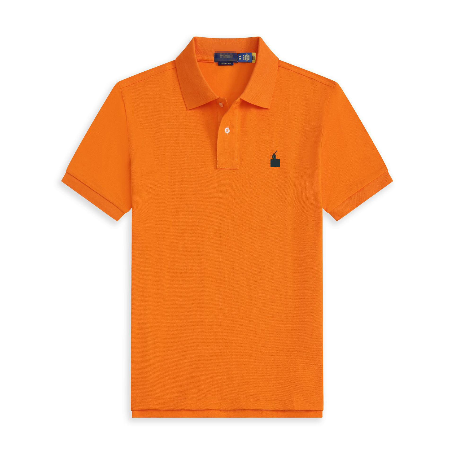Polo manga corta-naranja etiqueta negra