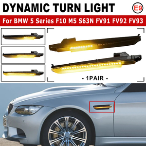 Feux latéraux de garde-boue LED dynamiques pour <span class=keywords><strong>BMW</strong></span> Série 5 F10 M5 S63N FV91 FV92 FV93 2010-2016 Clignotant séquentiel - Product Image 5