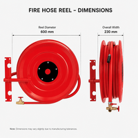 Enrouleur de tuyau d'incendie mural manuel de haute qualité avec bras pivotant pour système de protection incendie intérieur en acier au carbone rouge, fabrication OEM