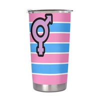Gobelet isotherme en acier inoxydable 20 oz personnalisé (thème transgenre et gay, design Captain John) pour les trajets urbains, les moments de café au bureau