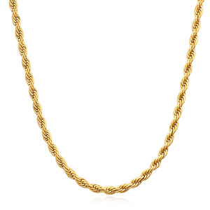 Wave Round Twist Necklace 2mm 3mm 4mm Minimalist Daily Wear Gift Jewelry - Product Image 1