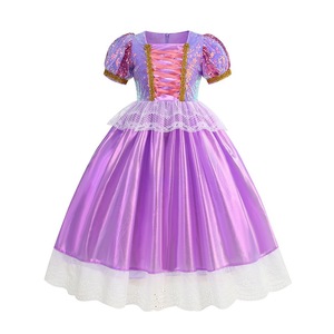 Vestido de Princesa de <span class=keywords><strong>Rapunzel</strong></span> para Niñas, Disfraz Enredado de Halloween, Disfraz de Cumpleaños, Cosplay, Regalos de Fiesta, Disfraz de Hada, Vestido de Princesa - Product Image 2