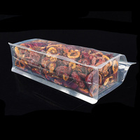 Sac d'emballage alimentaire Transparent, à fond plat, plastique stratifié de qualité alimentaire, avec fermeture à glissière, unités