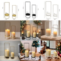 Porte-bougie en métal pour la décoration de la maison, lanternes de table pour les occasions de mariage et festives comme Noël et Pâques