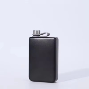 9oz Black Stainless Steel Square <b>Water</b> Liquor Whisky Alcohol Pocket Hip Flasks With <b>Custom</b> Laser Logo - Product Image 5