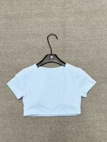 Haut court en tricot doux pour femme avec logo AL - Couleur unie, taille haute, ajusté, décontracté pour le quotidien