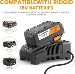 <span class=keywords><strong>Chargeur</strong></span> de <span class=keywords><strong>batterie</strong></span> 18 volts pour Ridgid R86091 R86092 <span class=keywords><strong>Chargeur</strong></span> de remplacement pour <span class=keywords><strong>batterie</strong></span> au lithium <span class=keywords><strong>AEG</strong></span> 18V L1830R L1815R R840085 R840086 - Product Image 6