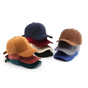 หมวกแก๊ปแฟชั่นคุณภาพสูง 6 แผง ปักโลโก้ตามสั่ง หมวกทรงดั๊ด หมวกเบสบอลผ้าคอร์ดูรอย - Product Image 5