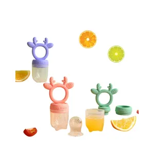 Tétine en silicone pour bébé avec couvercle Produits en plastique pour bébé Mangeoire pour bébé Fruits