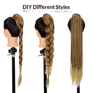 Extensiones <span class=keywords><strong>de</strong></span> <span class=keywords><strong>Cabello</strong></span> <span class=keywords><strong>de</strong></span> Fibra Sintética <span class=keywords><strong>de</strong></span> Alta Temperatura <span class=keywords><strong>de</strong></span> 70 cm, Largas, Lisas, Elásticas, Simulación Natural, Cola <span class=keywords><strong>de</strong></span> Caballo con Clip, Postizo para <span class=keywords><strong>Mujer</strong></span>, Color Blanco - Product Image 6