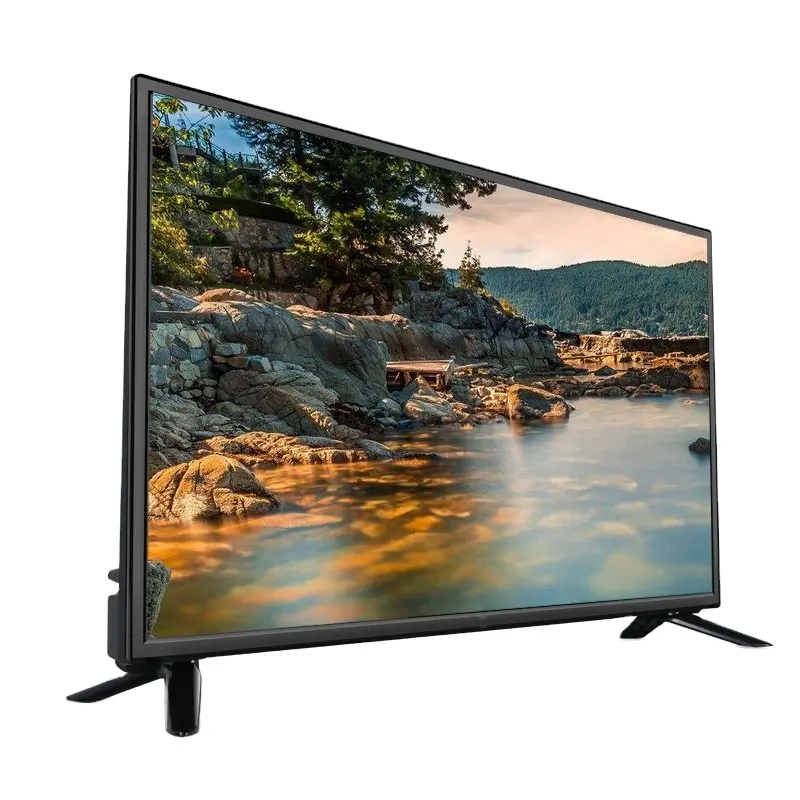 تلفاز ذكي بشاشة مسطحة بحجم 32 بوصة فائق الوضوح بدقة 2K 4K 1080P فائق الوضوح بطراز جديد فائق النحافة مع إطار LCD TV T2