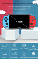 Konsol Game Genggam Classic X12-Puls 7-Inci Layar Warna 1080P PSP3000 2-Rocker Sistem Operasi Linux Rockchip RK3326 2500mAh Tanpa Game