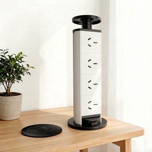 Enchufe de Corriente Empotrado Oculto con Sistema de Elevación Manual, Adaptador de Enchufe AU y Cable de Carga USB Tipo C y Tipo A de 1.5M - Product Image 1