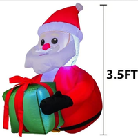 Père Noël gonflable de 3,5 pieds tenant une boîte cadeau avec lumière LED, décoration de Noël gonflable pour la cour, le jardin, l'extérieur, la maison, les fêtes