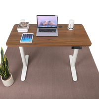 Bureau de travail électrique ergonomique à forme ronde 2DF3 avec cadre à double moteur et plateau magnétique pour câbles