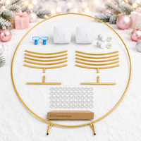 Arche de mariage en métal, support rond pour toile de fond, structure d'arche à ballons avec accessoires pour décorations de fête