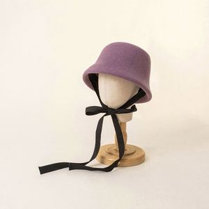 หมวกบักเก็ตทำจากผ้าขนสัตว์ 100% ปรับแต่งได้ตามสั่ง ขายส่ง แฟชั่นฤดูใบไม้ร่วงและฤดูหนาวใหม่สำหรับเด็กผู้หญิง เหมาะสำหรับเล่นกีฬา กิจกรรมกลางแจ้ง และใช้ในชีวิตประจำวัน - Product Image 4