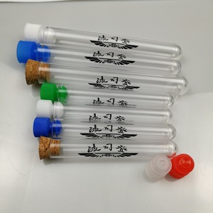 Seeking Excellence <b>Plastic</b> Printed Test <b>Tubes</b> 12x100mm With Logo And Cork Stopper For Lab Use - Product Image 3