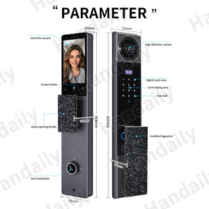 Handliche mehrsprachige Gesichts erkennung Tuya Wifi Türschloss Anti-Peeking Einfach zu installierende Video <span class=keywords><strong>Intercom</strong></span> Smart Locks - Product Image 2